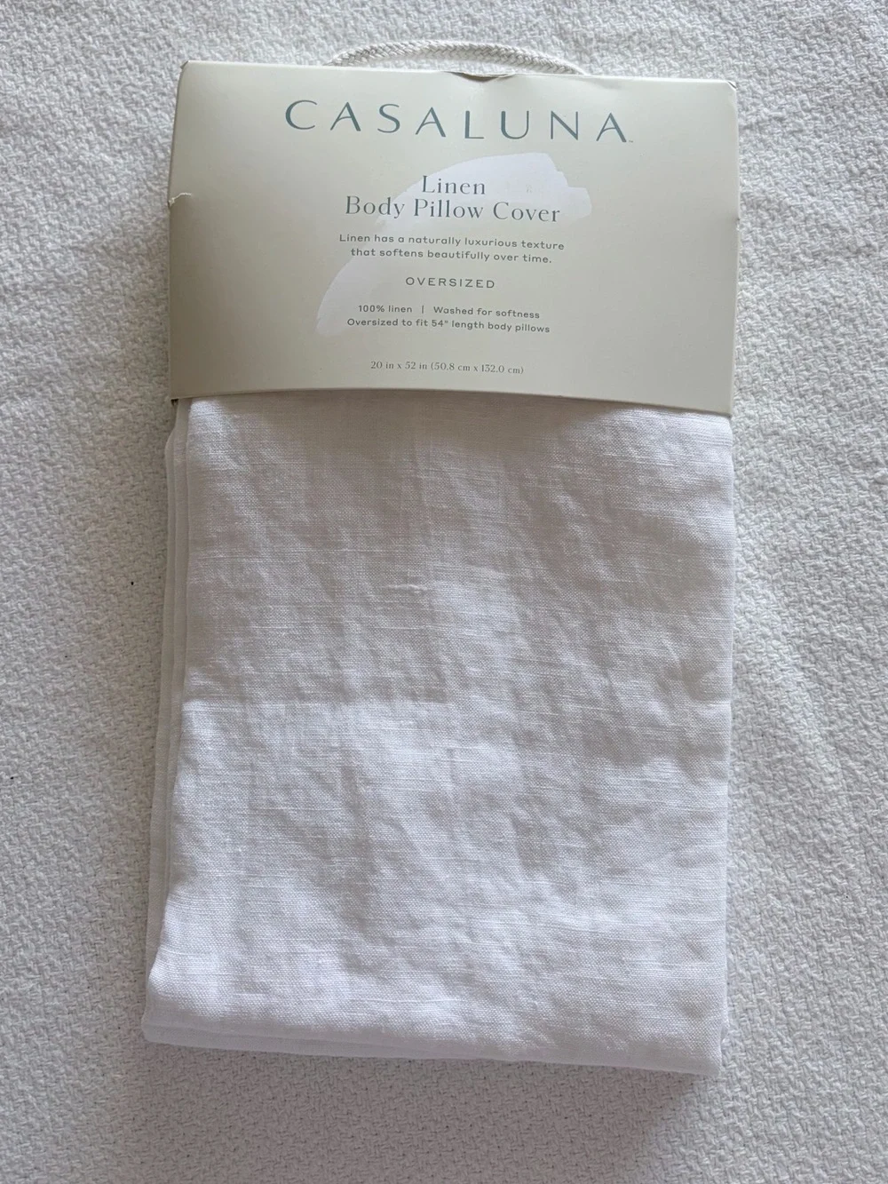 Casaluna Linen Body Pillow Cover White